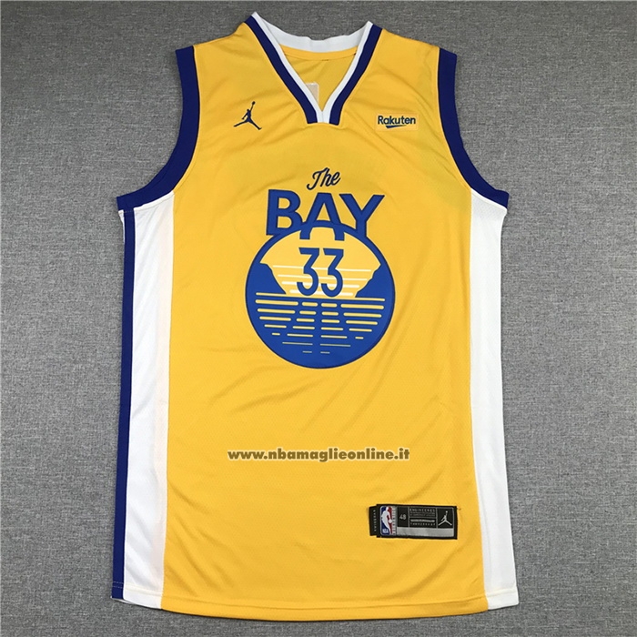 Maglia Golden State Warriors James Wiseman #33 Statement 2020 Giallo